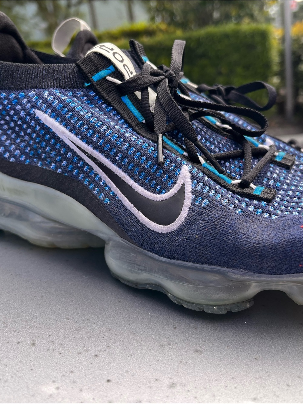Nike Air VaporMax Flyknit Sneaker - Navy Blue with Black Swoosh
